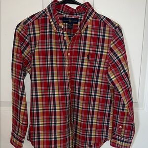 Ralph Lauren Red, Yellow & Navy Plaid Button-Down Shirt